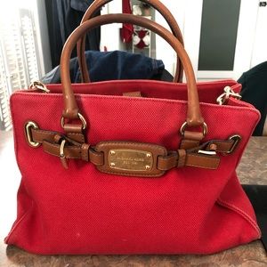 Michael Kors large red tote bag